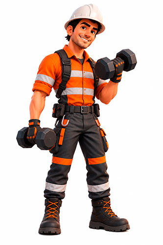 Personaje minero fitness Altitud Gym
